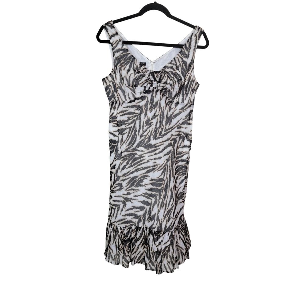 Talbots New with Tag Zebra Animal Print Dress Women's 6 Fully Lined Sleeveless